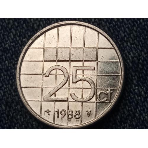 Нидерланды, 25 центов (1988 г.)