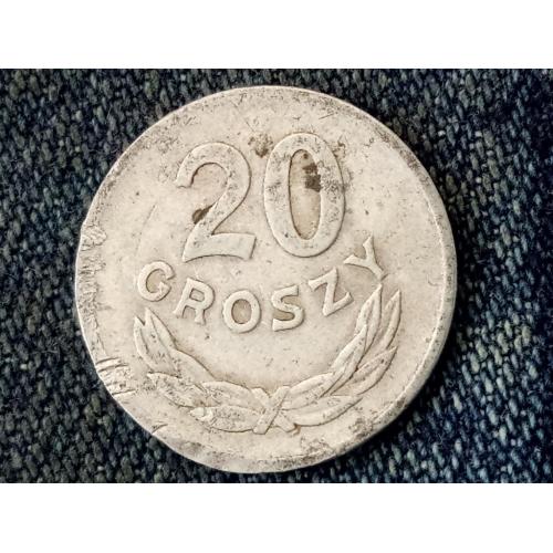 Польша, 20 грошей (1949 г.) АЛЮМИНИЙ.