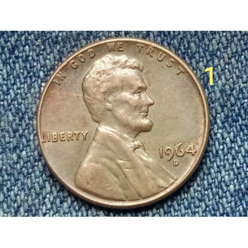 США, 1 цент ( 1964 г.) D