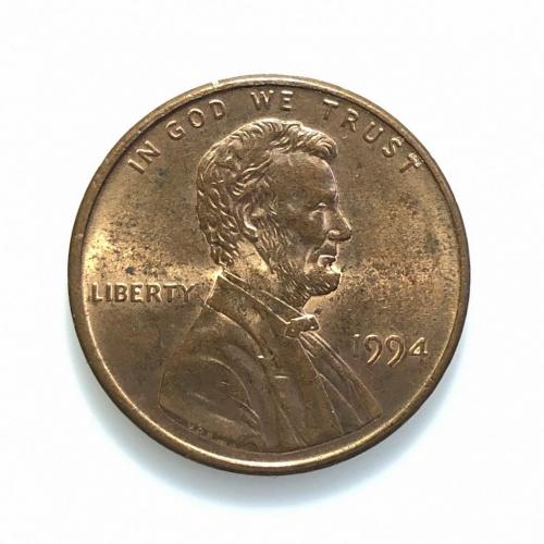#234 США 1 цент 1994 Лінкольн Цент (Без мітки монетного двору)