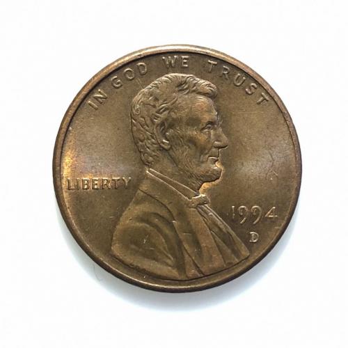​#416 США 1 цент 1994 Лінкольн Цент (Мітка монетного двору: D - Денвер)