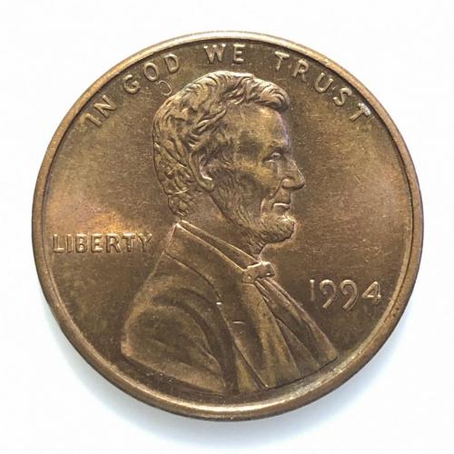 #691 США 1 цент 1994 Лінкольн Цент (Без мітки монетного двору)