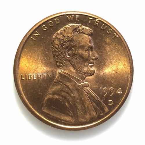 ​#693 США 1 цент 1994 Лінкольн Цент (Мітка монетного двору: D - Денвер)