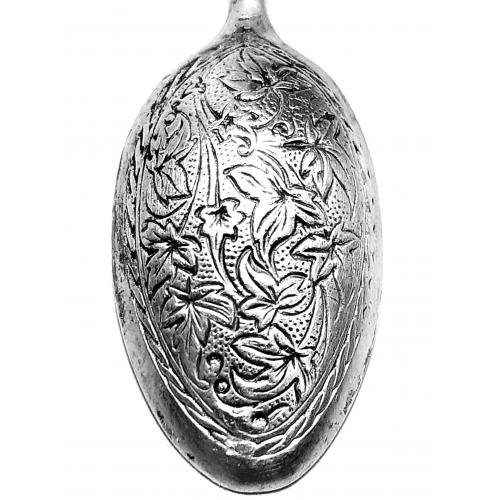 Ложка с ангелом, клеймо Тризуб Украины, 925 пр.серебряная ювелирная ложка 
