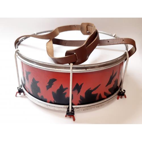 Винтажный барабан из ссср, 29.5 см, с кожаным ремнем, без палочек, ударный инструмент