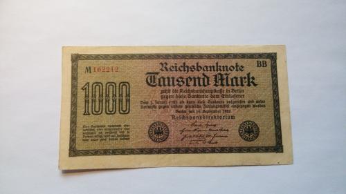 Германия 1000 марок 1922. Еще 100 лотов!