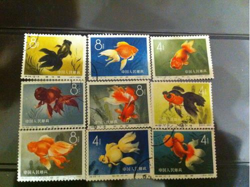 китай  марки  1960г  золотые рыбки   