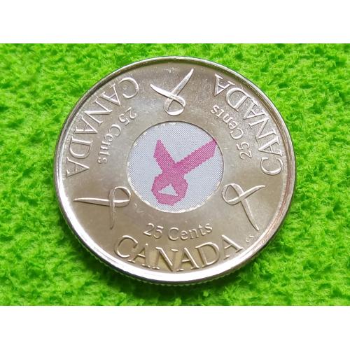 2006 Канада 25 центов Розовая лента. UNC