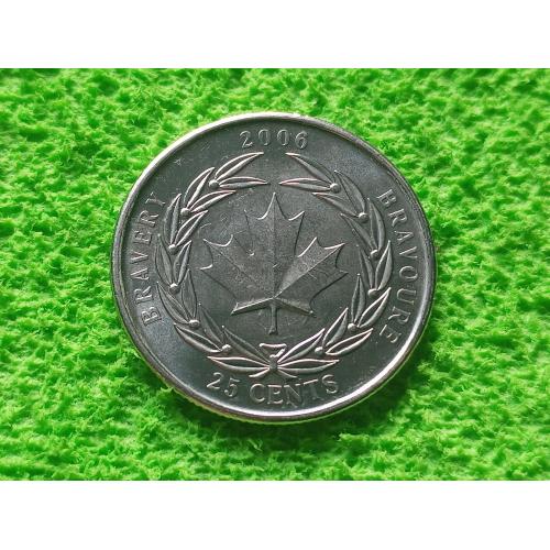 2006 Канада 25 центов Медаль за Храбрость. UNC