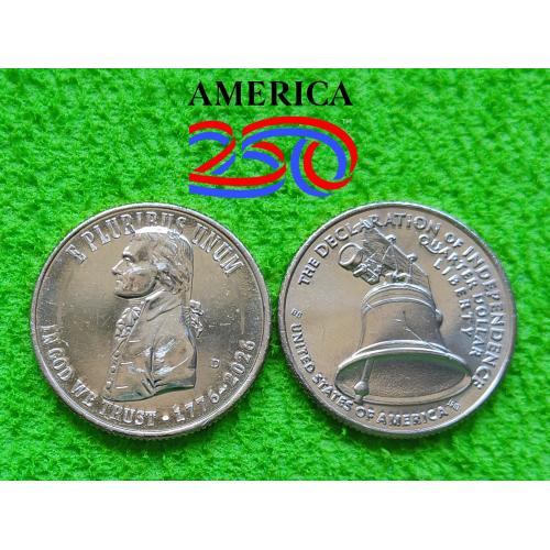 2026 США 25 Центов квотер Декларация Независимости / Declaration of Independence (P) (D). UNC