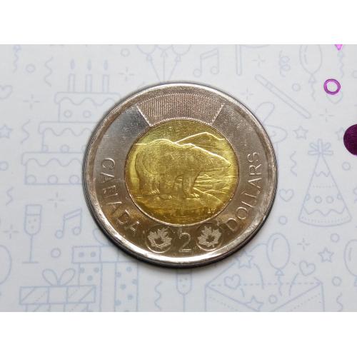 2019 Канада 2 доллара Полярный Медведь UNC из годового набора