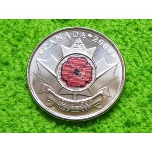 2004 Канада 25 центов День Памяти. UNC
