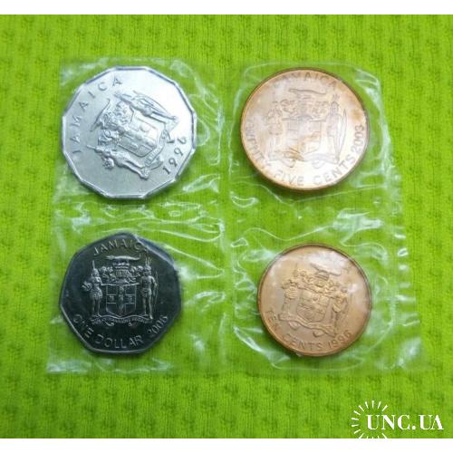 1996-2006 Ямайка 4 монеты: 1, 10, 25 центов, 1 доллар