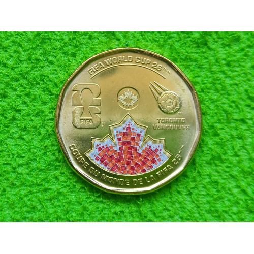 2026 Канада 1 доллар Чемпионат мира по футболу 2026 цветная. UNC