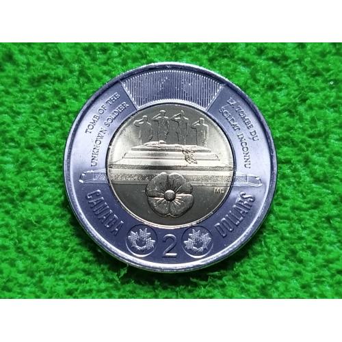 2025 Канада 2 доллара 25-я годовщина Могилы Неизвестного Солдата). UNC