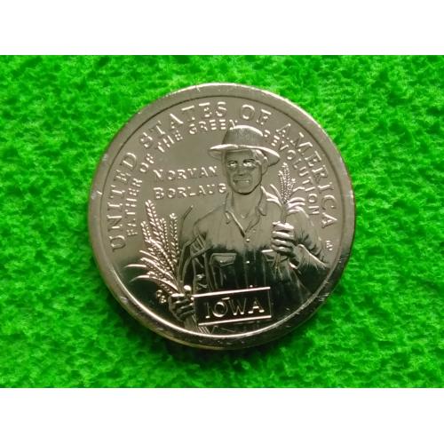2026 США 1 доллар Американские Инновации. Айова. Норман Борлоуг отец зеленой революции (P) (D). UNC