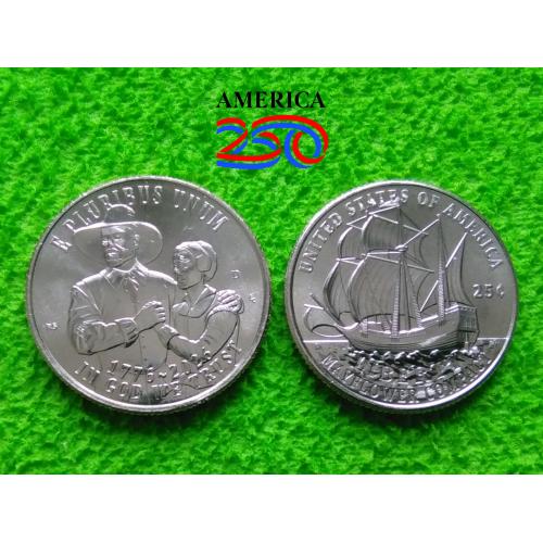 2026 США 25 Центов квотер Мэйфлауэрское соглашение / Mayflower Compact (D). UNC