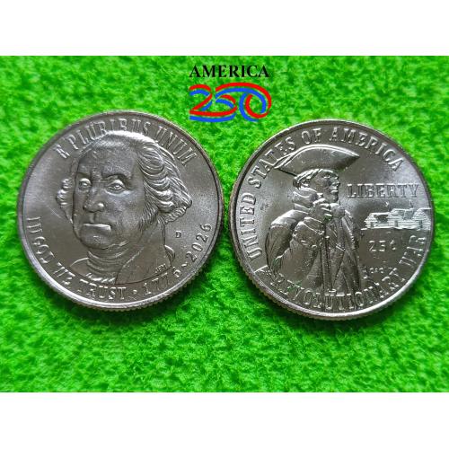 2026 США 25 Центов квотер Война за Независимость / Revolutionary War (P) (D). UNC
