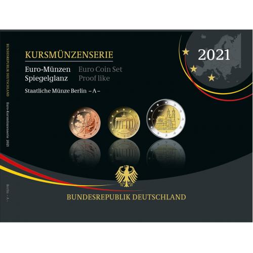 Німеччина 2021. Офіційний річний набір монет + 2 Євро Федеральні Землі Саксонія-Анхальт - пруф