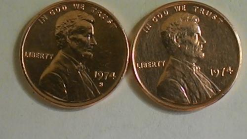 1 цент 1974 года. Разные монетные дворы.