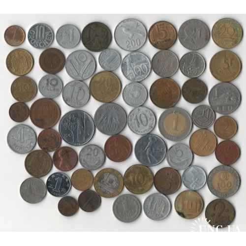 Монети світу 55 шт. без повторів