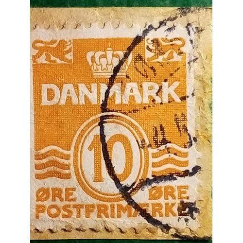 почтовая паромная марка 10 эре Дания 
