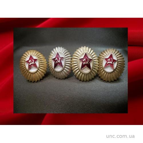 1019 Кокарда офицерская ВС СССР, 4 штуки, легкий металл.
