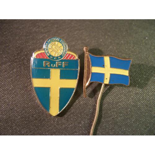 3О125 Знак. Федерация футбола Швеция. Флаг. Тяжелый металл