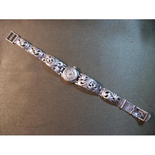 3Я35 Женские, кварцевые серебряные часы. Браслет - серебро, 925 проба