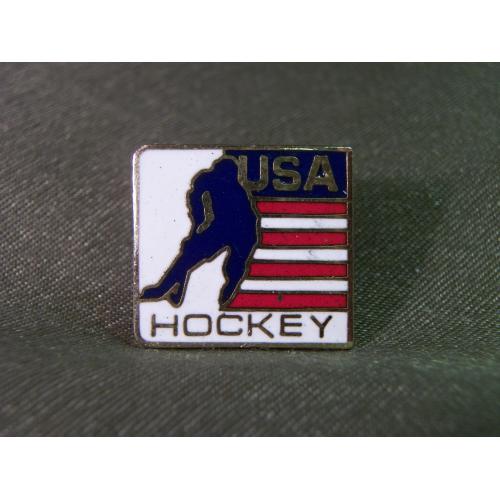 4М190 Знак. Спорт, хоккей, США, Америка, американская, хоккейная лига. Хоккеист. Тяжелый