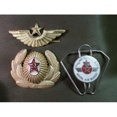 5.218 Кокарда и знак на тулью, летчик ВВС СССР и знак летчика Королевских авиалиний