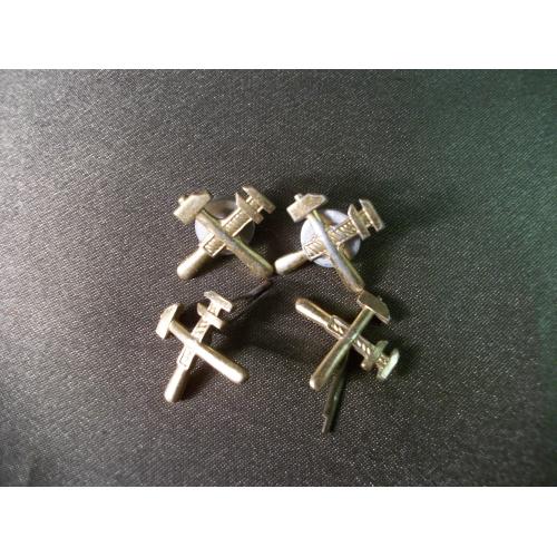 5.297 Петлица, петлицы, железнодорожные войска, железнодорожник, ЖД. Легкий металл