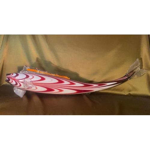 5.298 Рыба, цветное гутное стекло, КЮЗ СССР. Длина 83 см