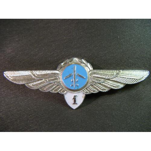  5.334 Знак классность ГВФ, летчик гражданской авиации, аэрофлот, летчик 1 класса. Легкий металл.