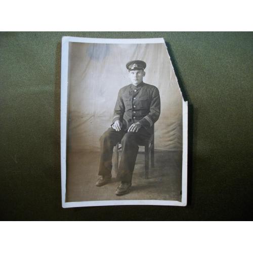 5С19 Старое фото, моряк, красноармеец, РККФ 1941 год, 12*7,5 см