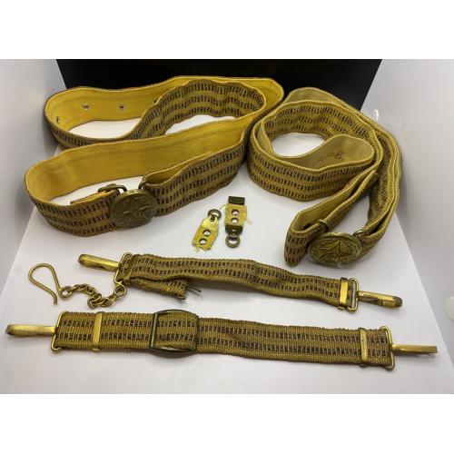 6к12 Пояс - 2 шт и подвесы металлизированные. 50-е года. Максимальная длина пояса 116 см, ширина 4,5