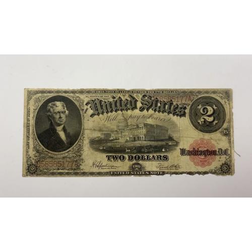 6к24 2 доллара серия 1917 года. Оригинал.
