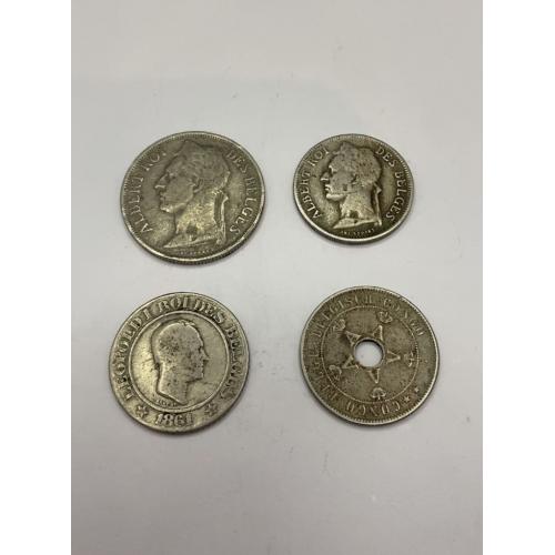 6к58 4 монеты Бельгия. Вес 29,3 гр  