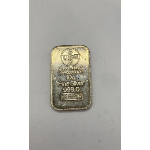 6к78 Слиток, серебро. Вес 10 гр.