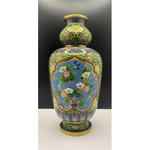 6lt102 Винтажная ваза, перегородчатая эмаль, клуазоне, Китай.