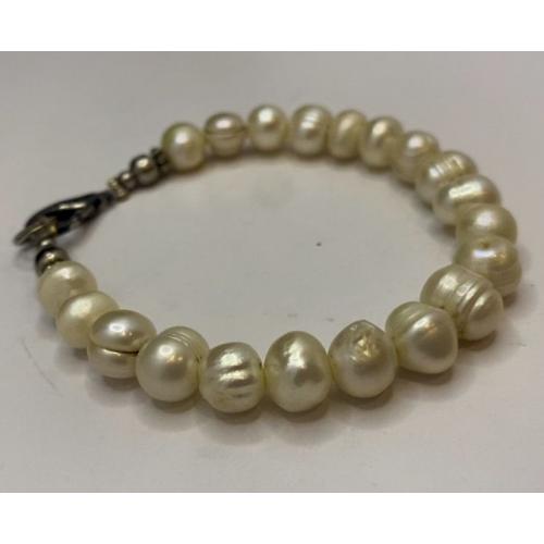 6lt110 Браслет из натурального жемчуга. Длина 18,5 см Вес 14,9 гр