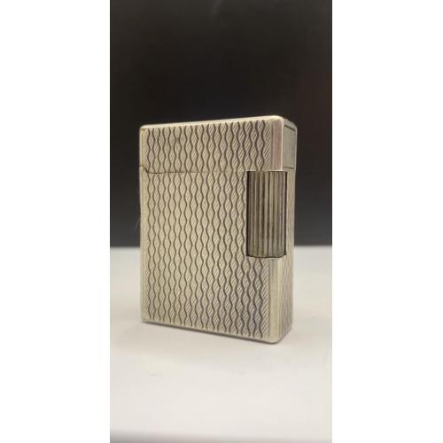 6lt205 Винтажная газовая зажигалка Дюпонт, Dupont, Франция. Корпус покрыт серебром. Оригинал.  