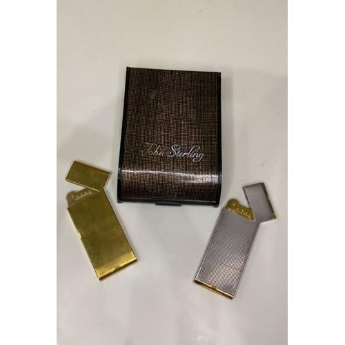 6lt30 Винтажный комплект аксессуаров John Sterling 2 зажигалки и футляр для зажигалки.