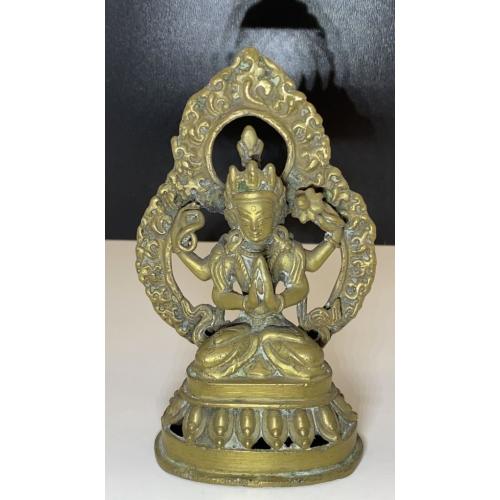 6lt52 Фигурка, статуэтка, Буда. Бронза. Высота 13 см