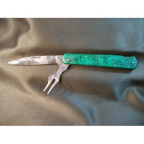 М715 Советский раскладной нож с вилкой, длина лезвия 9 см