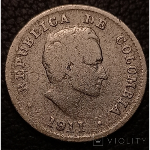 Колумбия 10 сентаво 1911 серебро