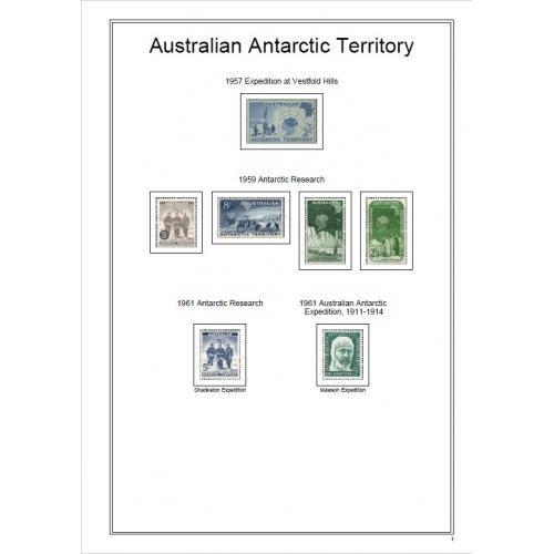 Иллюстрированные листы. Австралийская Антарктическая Территория 1957-2021 *PDF