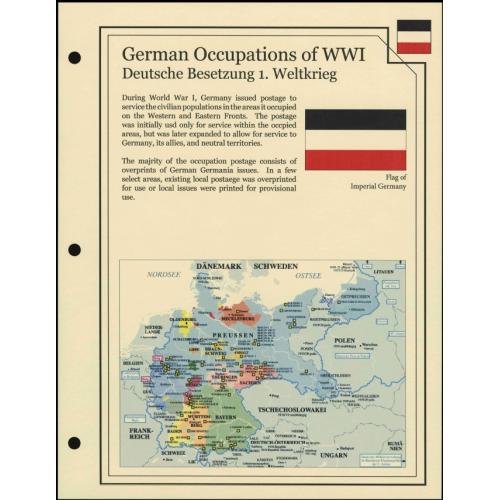 WWI. Оккупационные марки Германии. Иллюстрированные листы *PDF