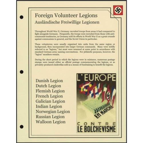 WWII. Почтовые марки добровольческих легионов. Иллюстрированные листы *PDF