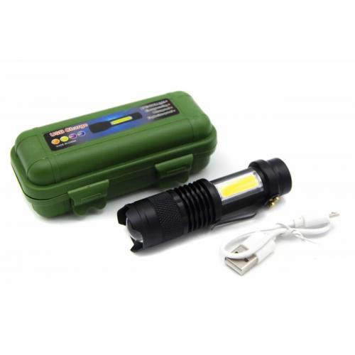 Тактичний Акумуляторний ліхтарик в кейсі USB (1324)